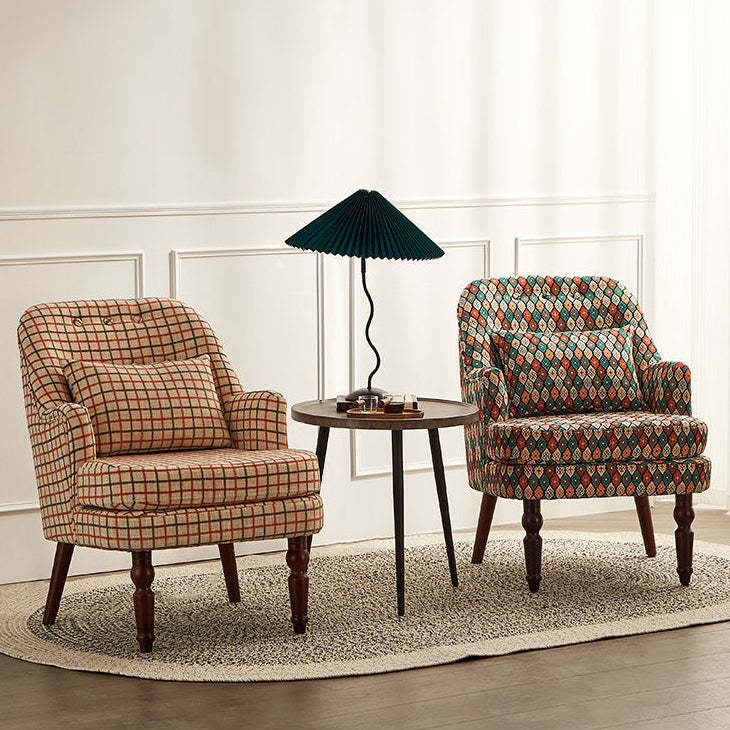 Vintage Wood Accent Chair Armrest