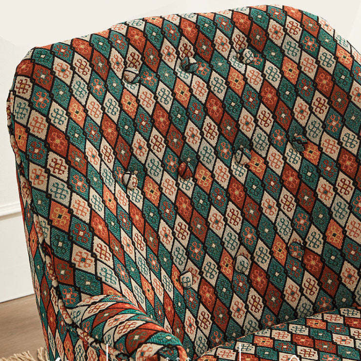 Vintage Wood Accent Chair Armrest