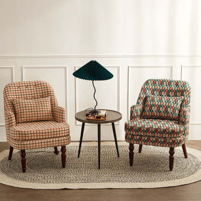 Vintage Wood Accent Chair Armrest