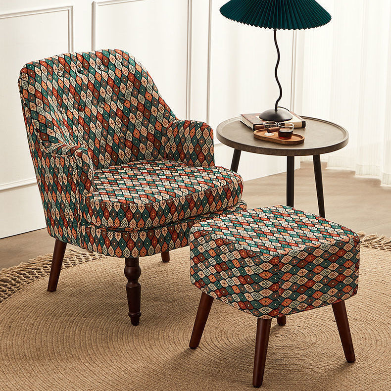 Vintage Wood Accent Chair Armrest
