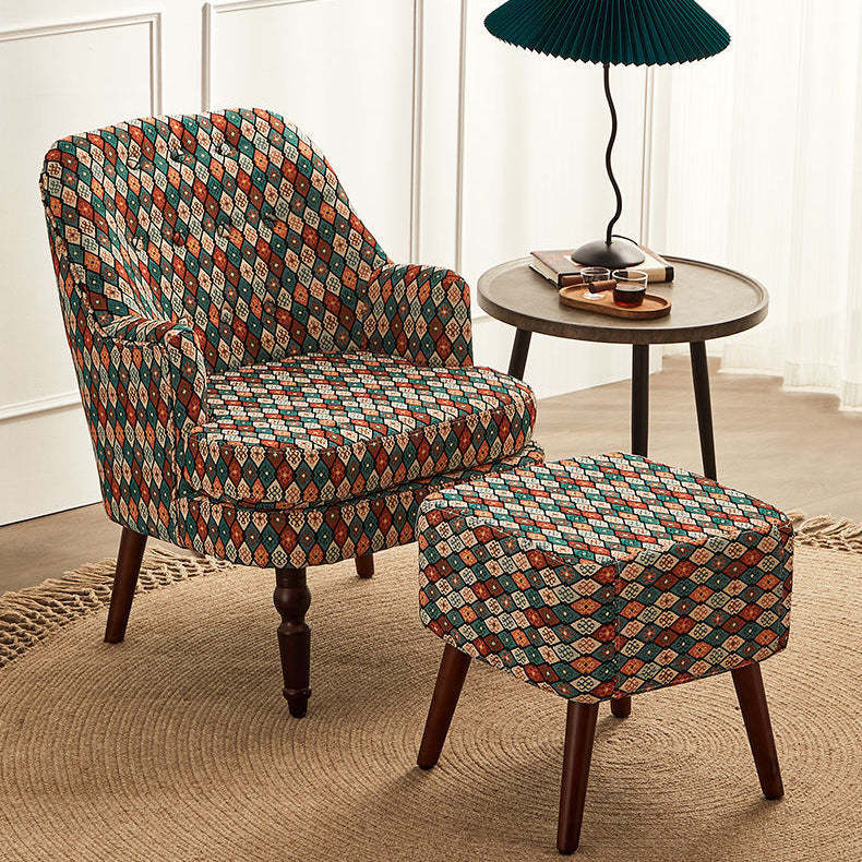 Vintage Wood Accent Chair Armrest