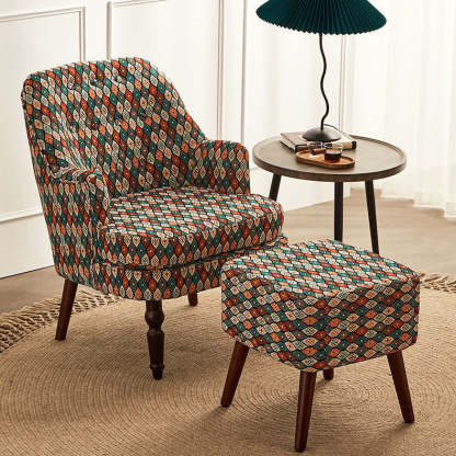 Vintage Wood Accent Chair Armrest
