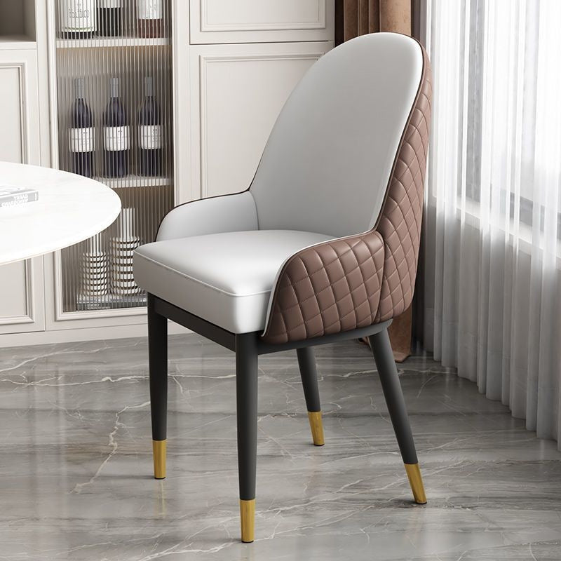 Modern Leather Steel Dining Chair