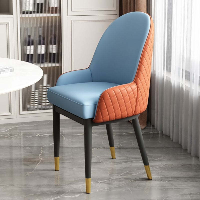 Modern Leather Steel Dining Chair