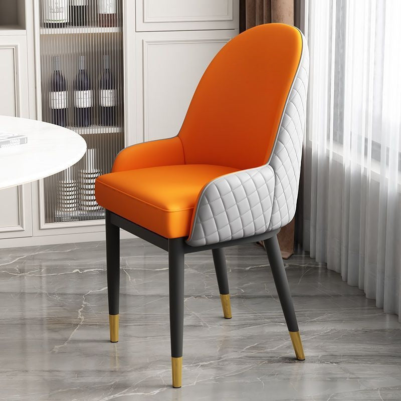 Modern Leather Steel Dining Chair