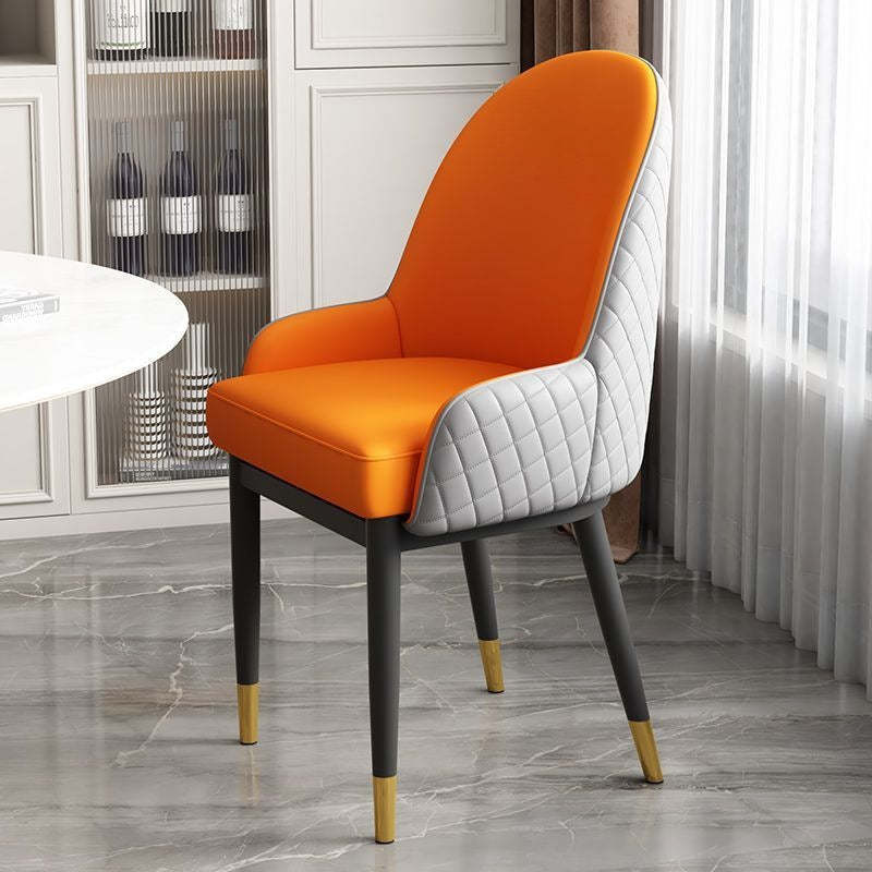 Modern Leather Steel Dining Chair