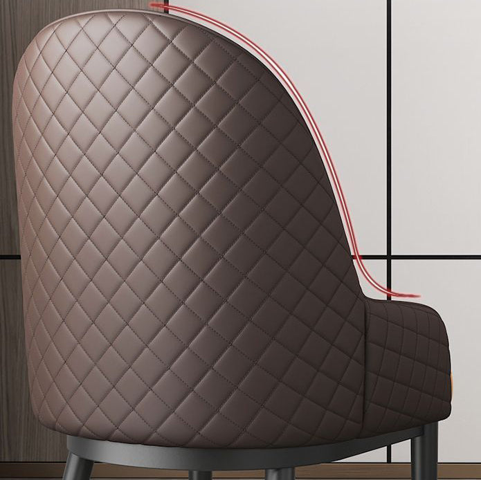 Modern Leather Steel Dining Chair — G