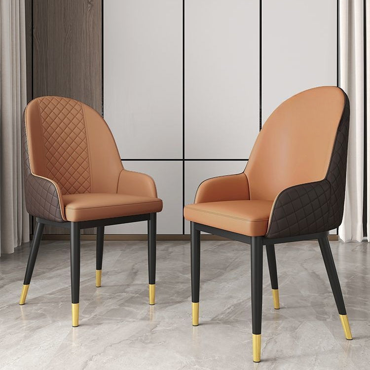 Modern Leather Steel Dining Chair
