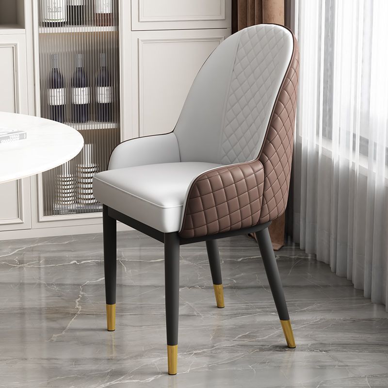 Modern Leather Steel Dining Chair