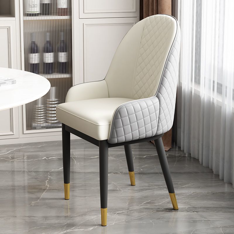Modern Leather Steel Dining Chair