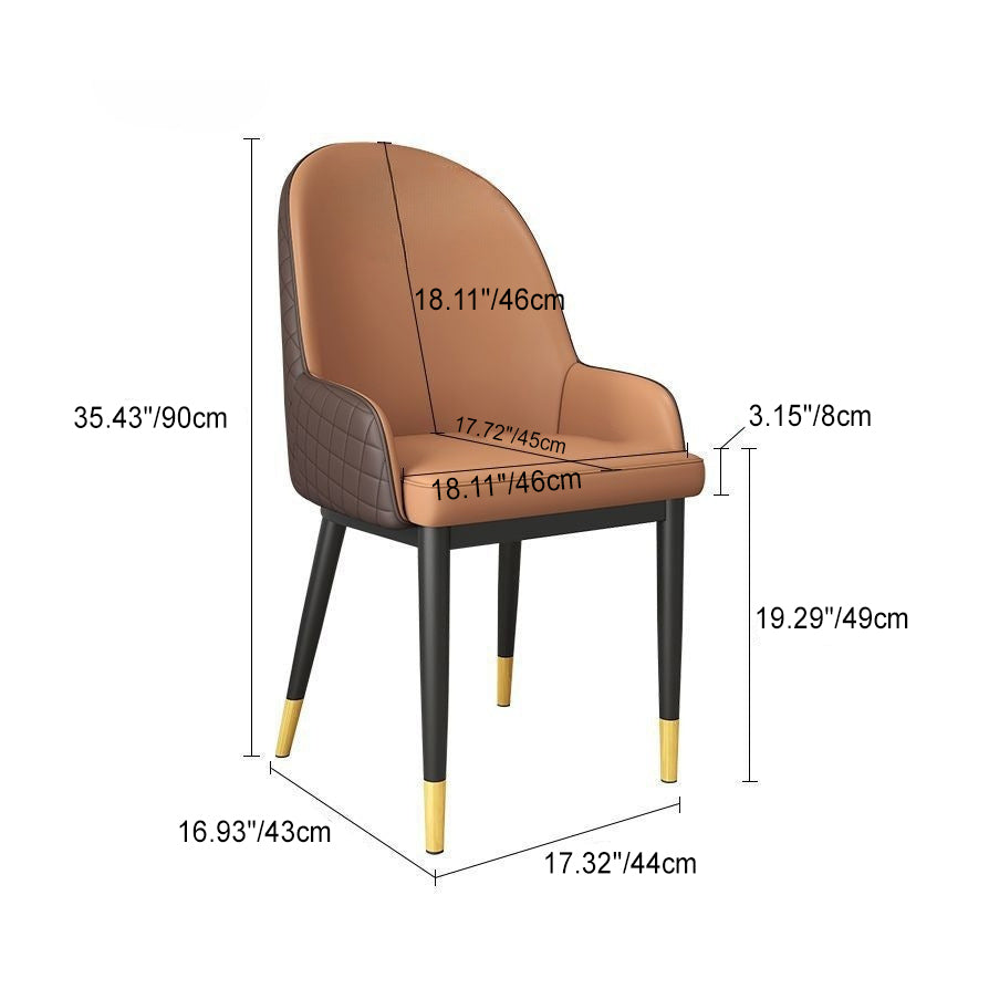 Modern Leather Steel Dining Chair — D