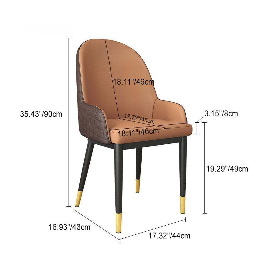 Modern Leather Steel Dining Chair — D