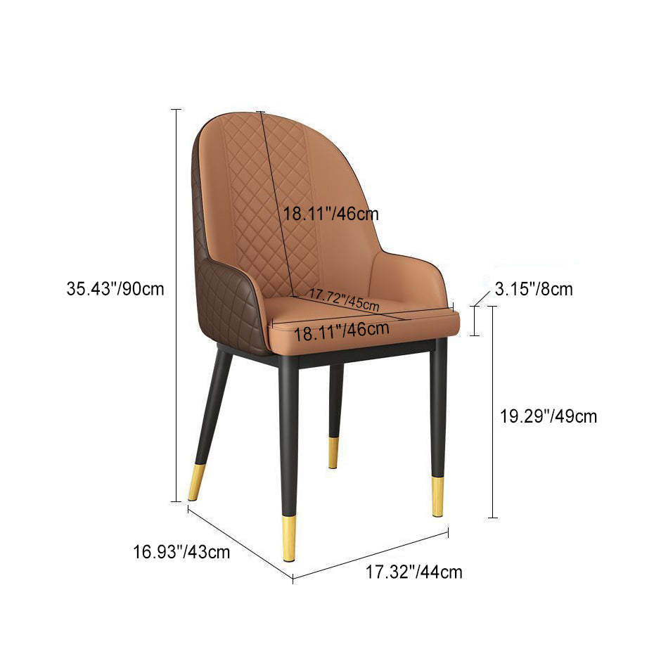 Modern Leather Steel Dining Chair — E