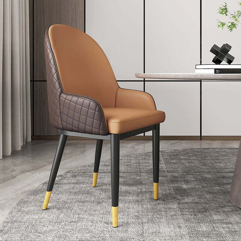 Modern Leather Steel Dining Chair — K