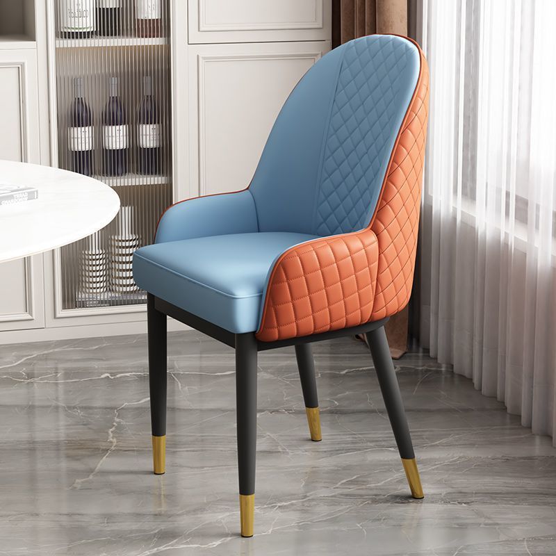Modern Leather Steel Dining Chair