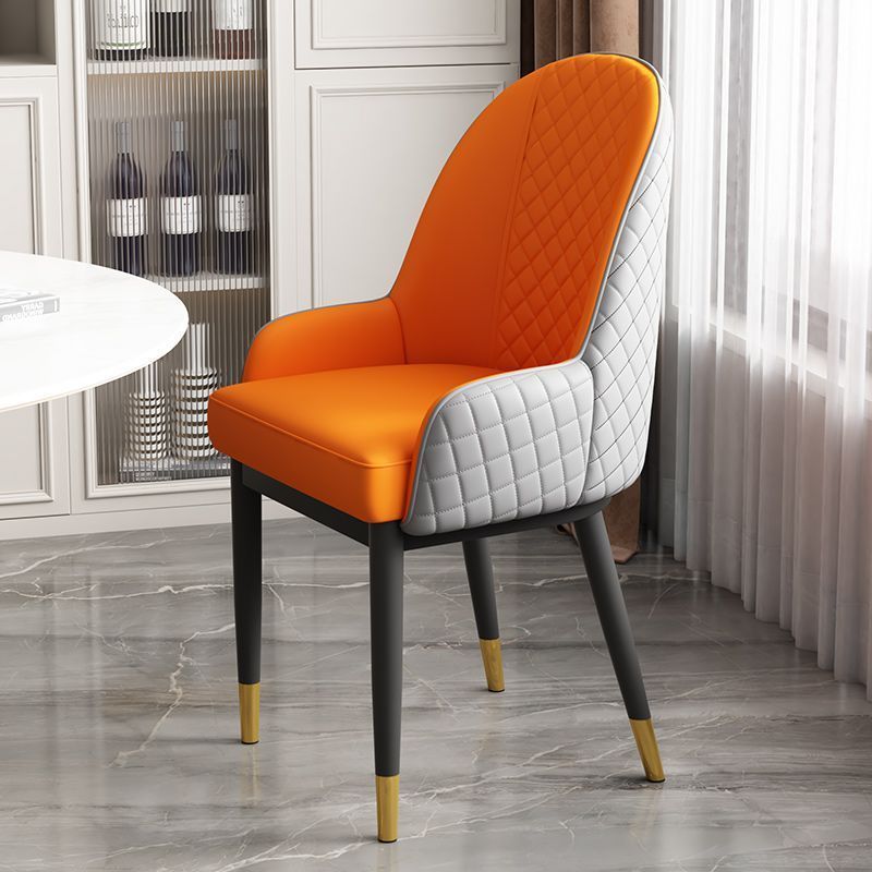Modern Leather Steel Dining Chair