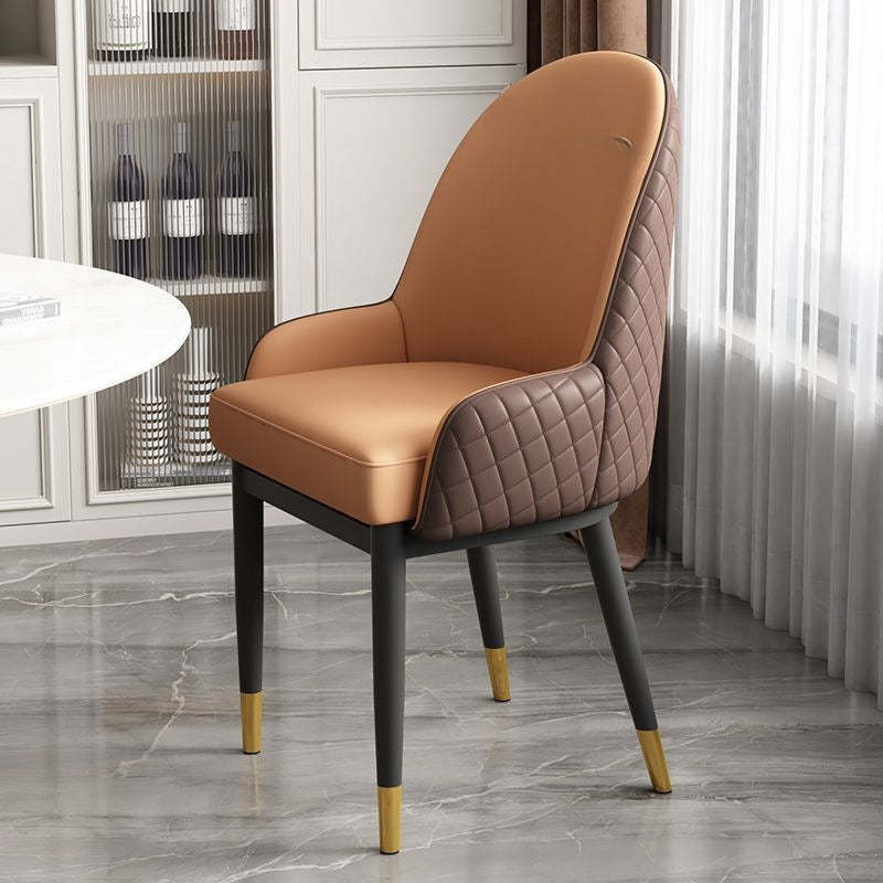 Modern Leather Steel Dining Chair