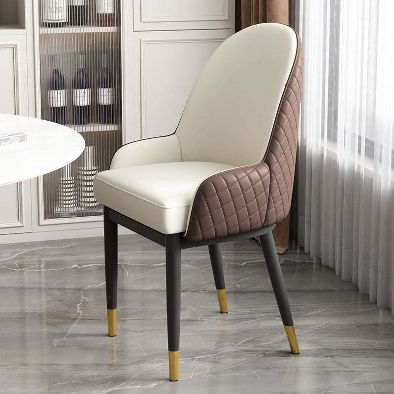 Modern Leather Steel Dining Chair