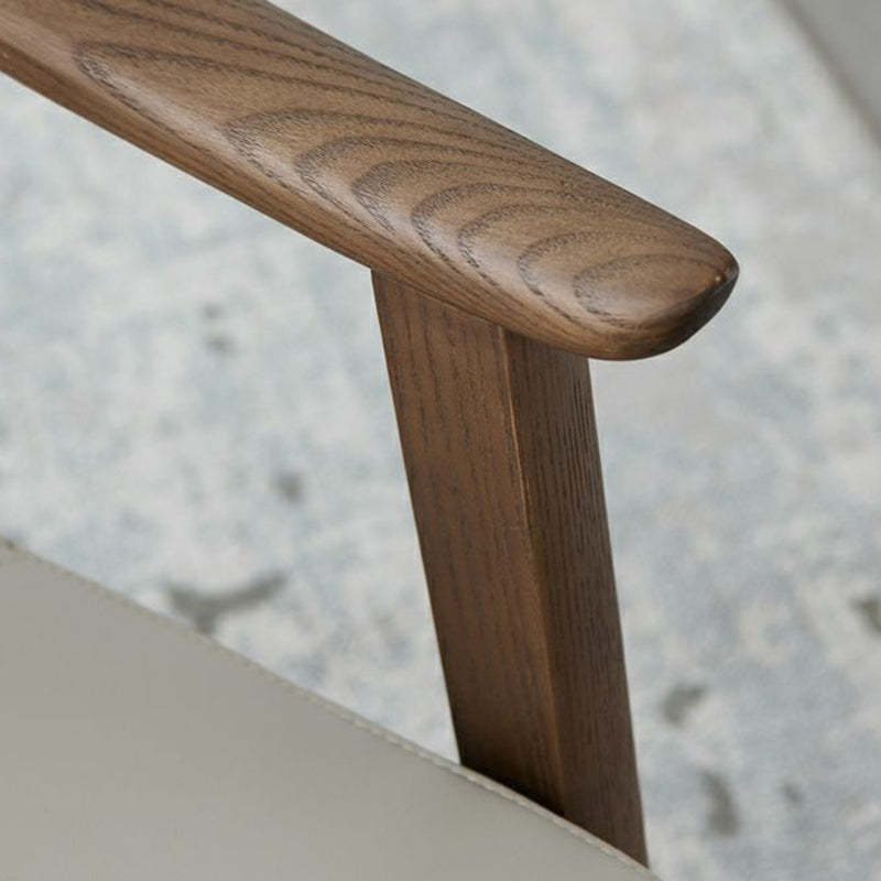Nordic Leather Ash Wood Accent Chair