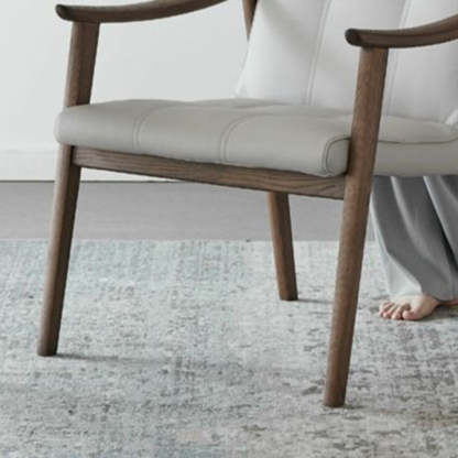 Nordic Leather Ash Wood Accent Chair