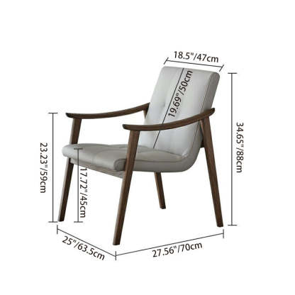 Nordic Leather Ash Wood Accent Chair