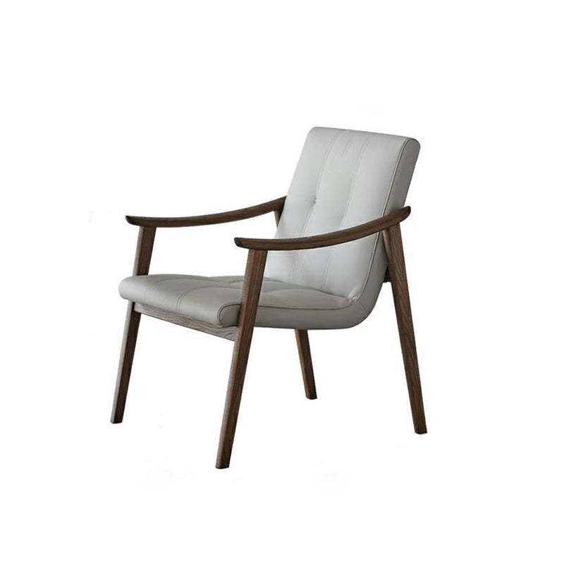 Nordic Leather Ash Wood Accent Chair