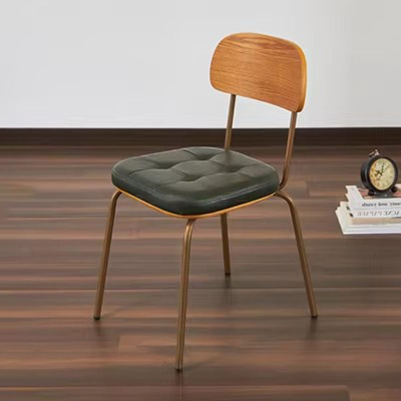 Vintage Iron PU Leather Dining Chair