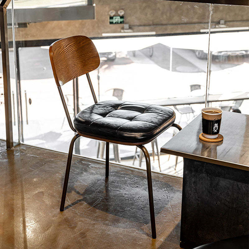 Vintage Iron PU Leather Dining Chair