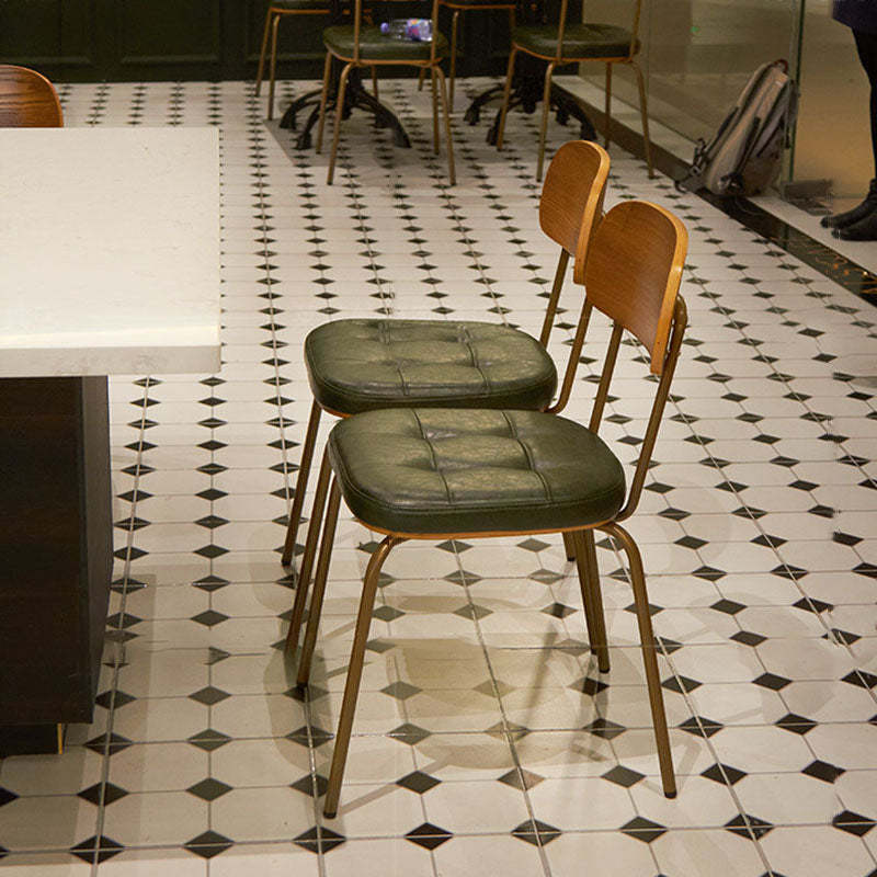 Vintage Iron PU Leather Dining Chair