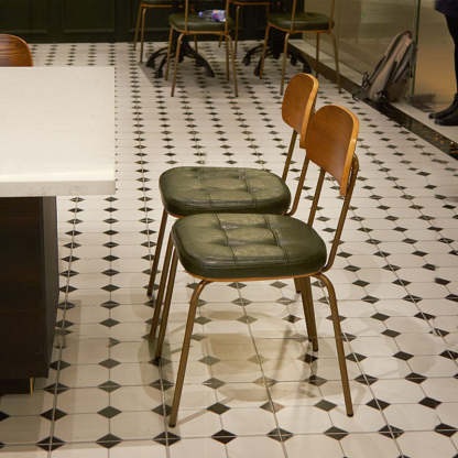 Vintage Iron PU Leather Dining Chair