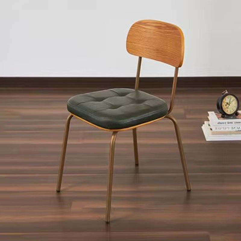 Vintage Iron PU Leather Dining Chair
