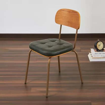 Vintage Iron PU Leather Dining Chair