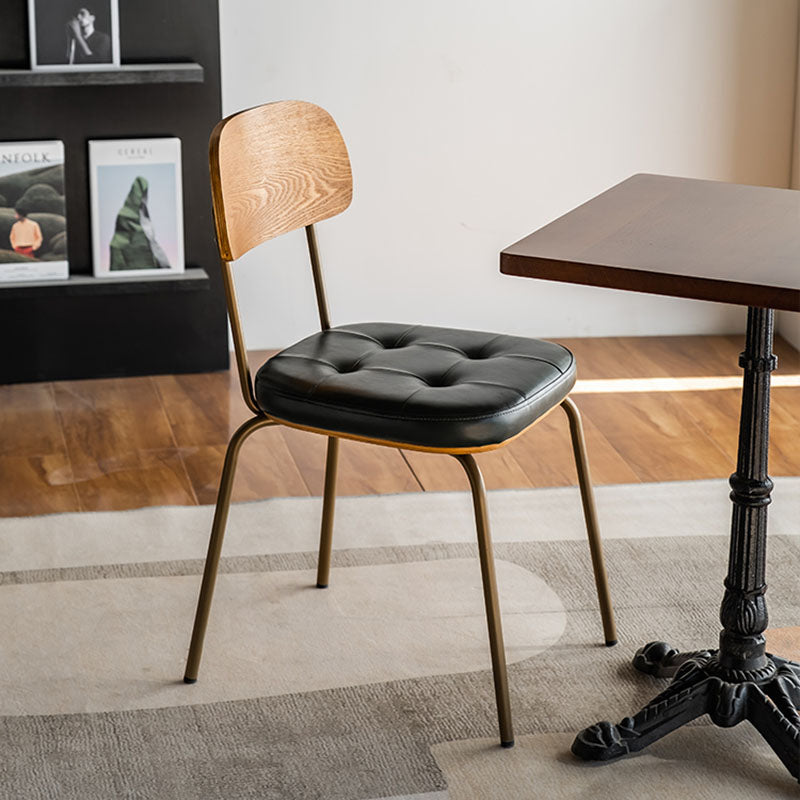 Vintage Iron PU Leather Dining Chair