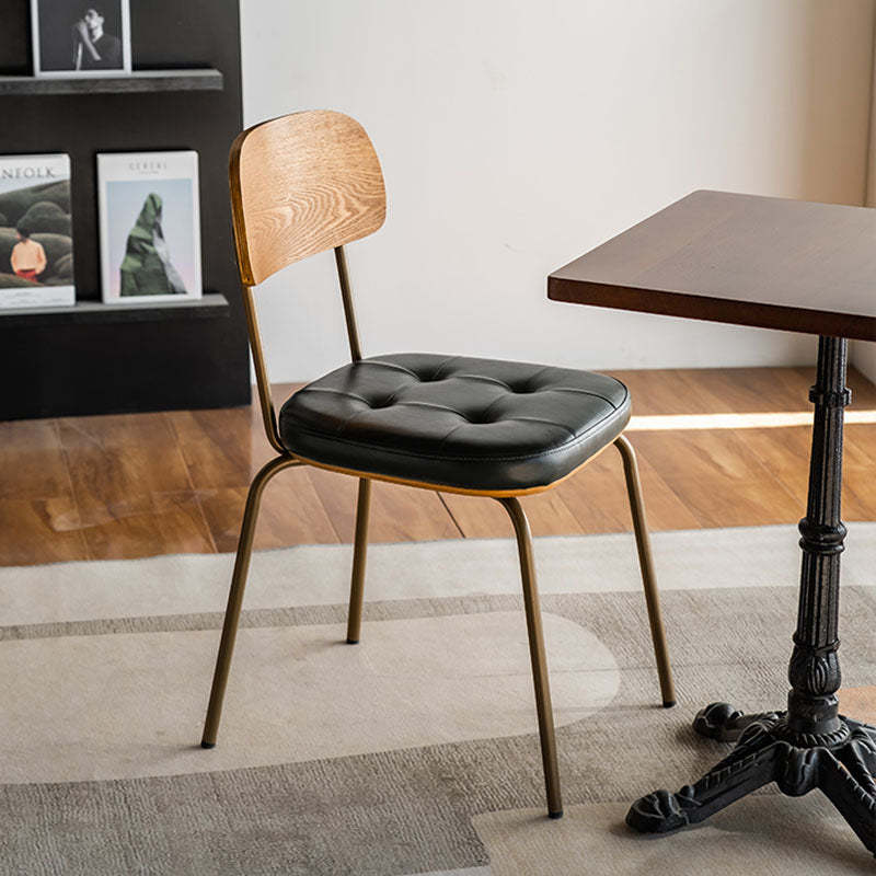 Vintage Iron PU Leather Dining Chair