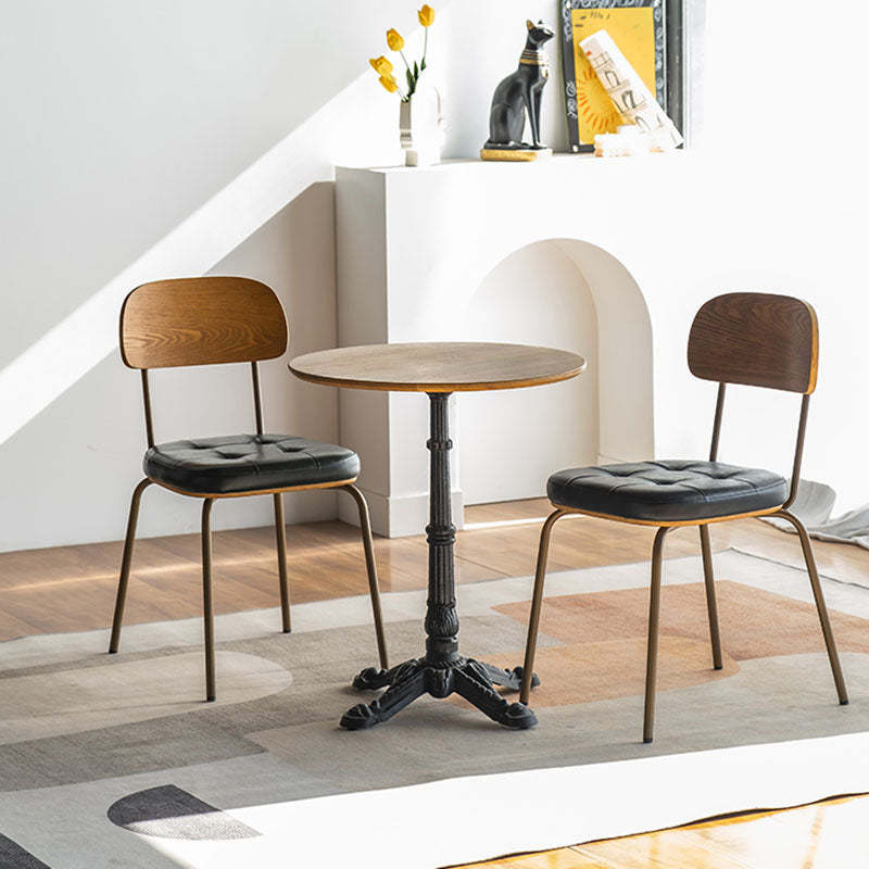 Vintage Iron PU Leather Dining Chair