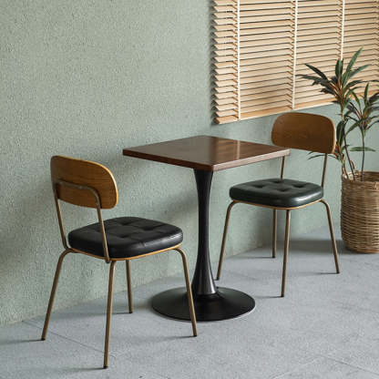 Vintage Iron PU Leather Dining Chair