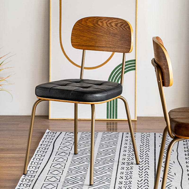 Vintage Iron PU Leather Dining Chair