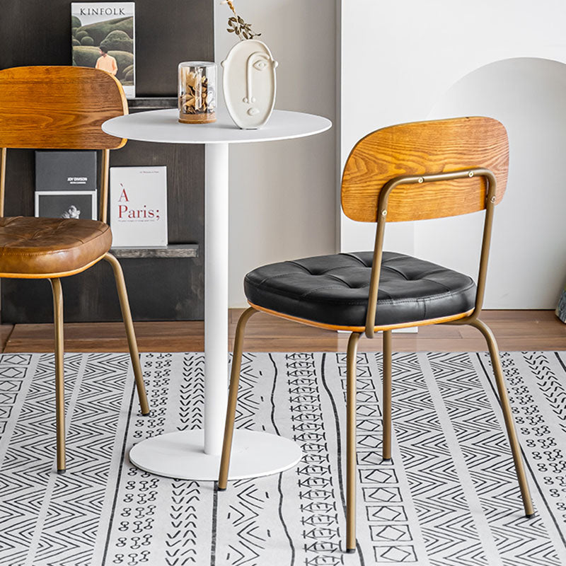 Vintage Iron PU Leather Dining Chair