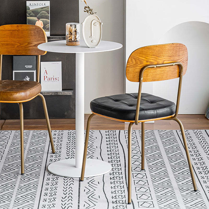 Vintage Iron PU Leather Dining Chair
