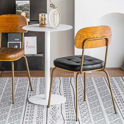Vintage Iron PU Leather Dining Chair