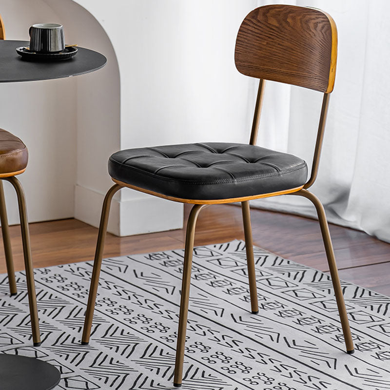 Vintage Iron PU Leather Dining Chair