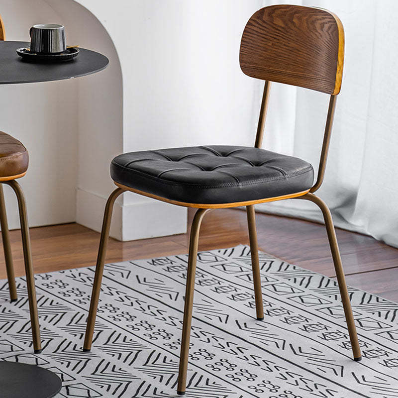 Vintage Iron PU Leather Dining Chair
