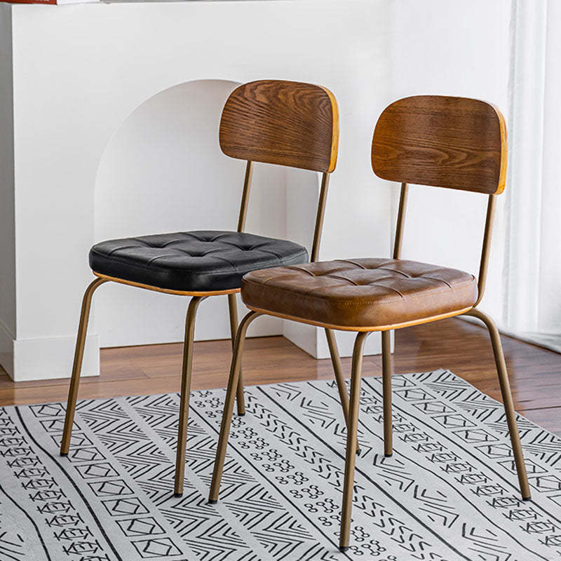 Vintage Iron PU Leather Dining Chair