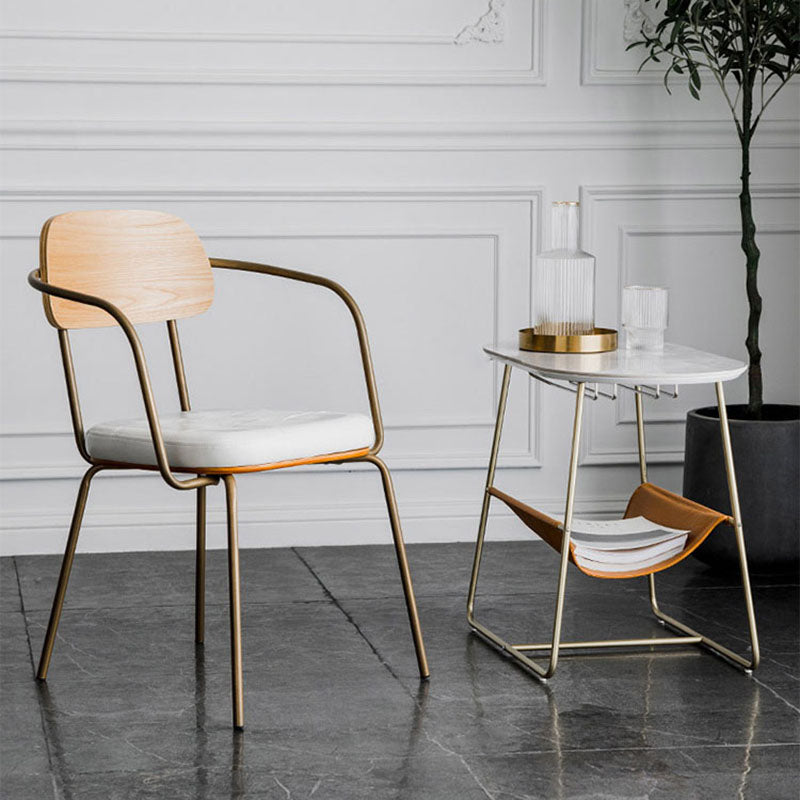 Vintage Iron PU Leather Dining Chair