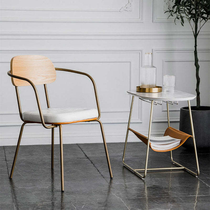 Vintage Iron PU Leather Dining Chair