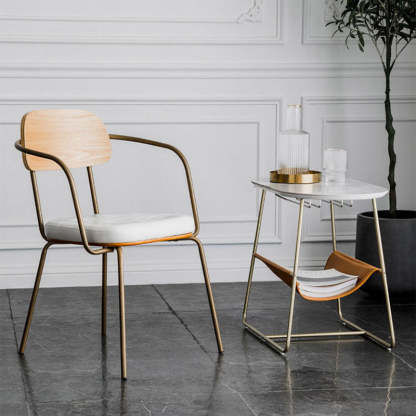 Vintage Iron PU Leather Dining Chair