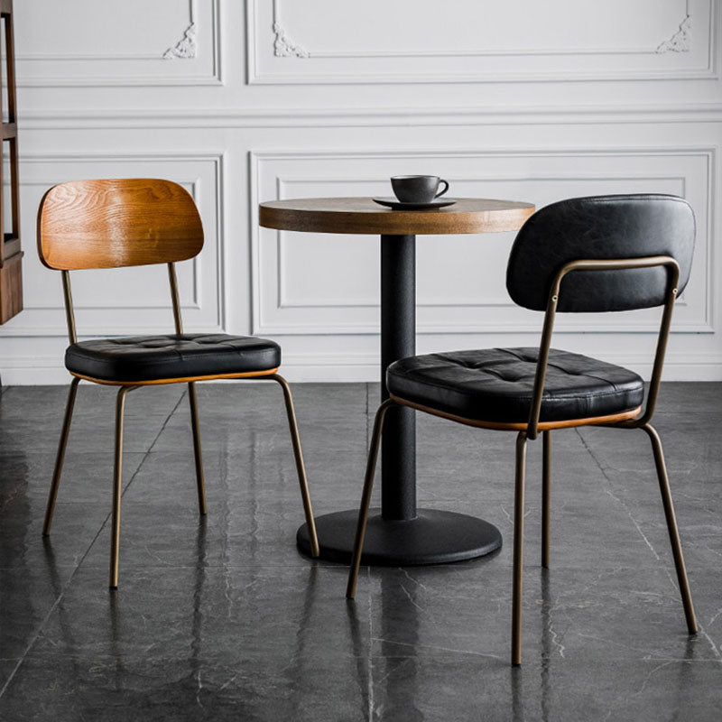 Vintage Iron PU Leather Dining Chair