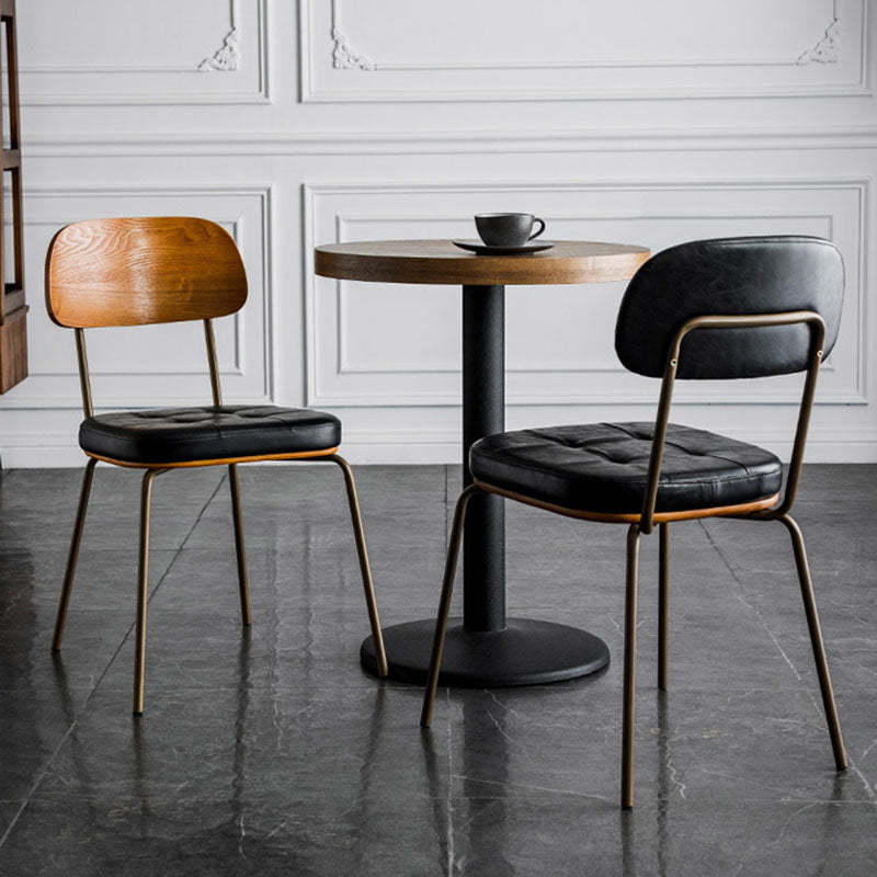Vintage Iron PU Leather Dining Chair