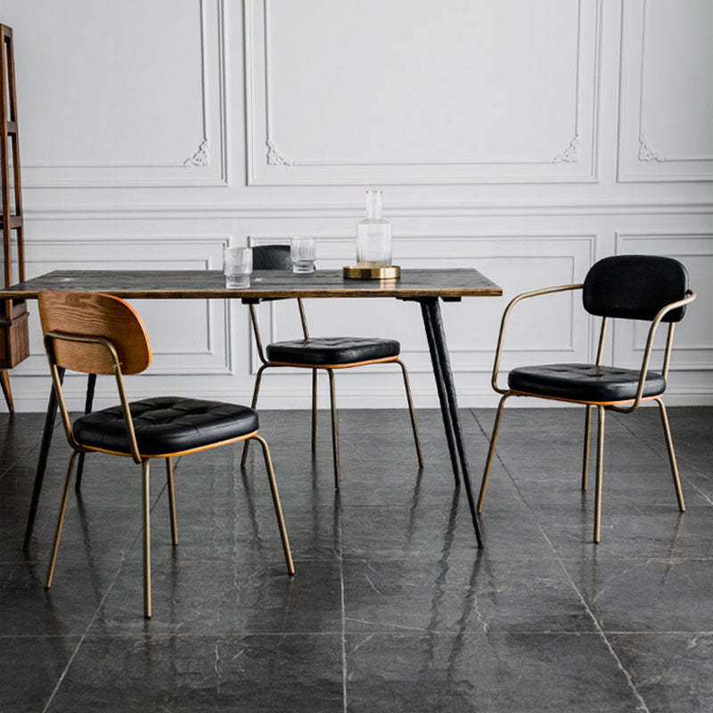 Vintage Iron PU Leather Dining Chair