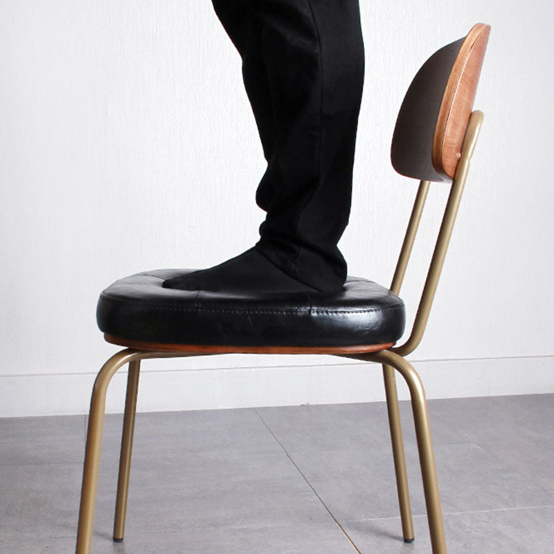 Vintage Iron PU Leather Dining Chair